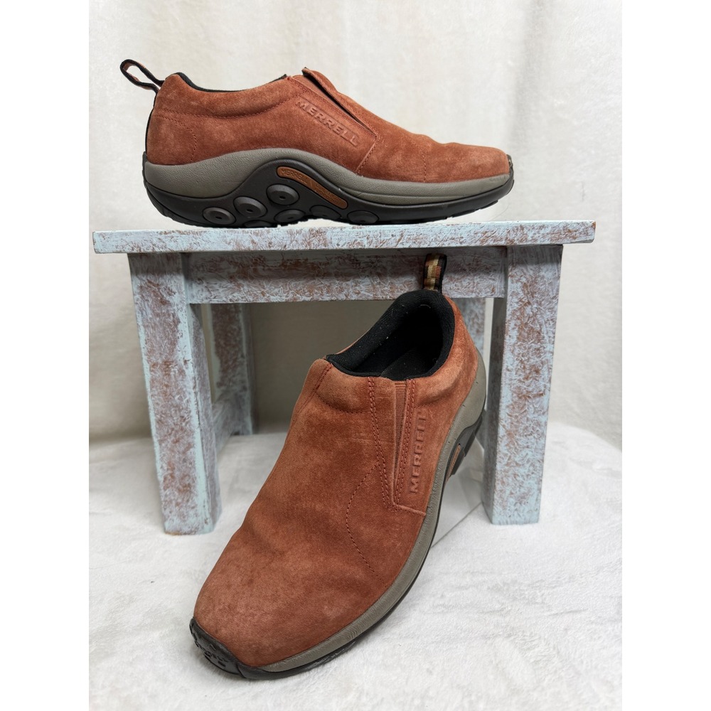 Merrell Jungle Moc Women 10.5 Rust Suede Slip On Hiking Walking Shoes J02224